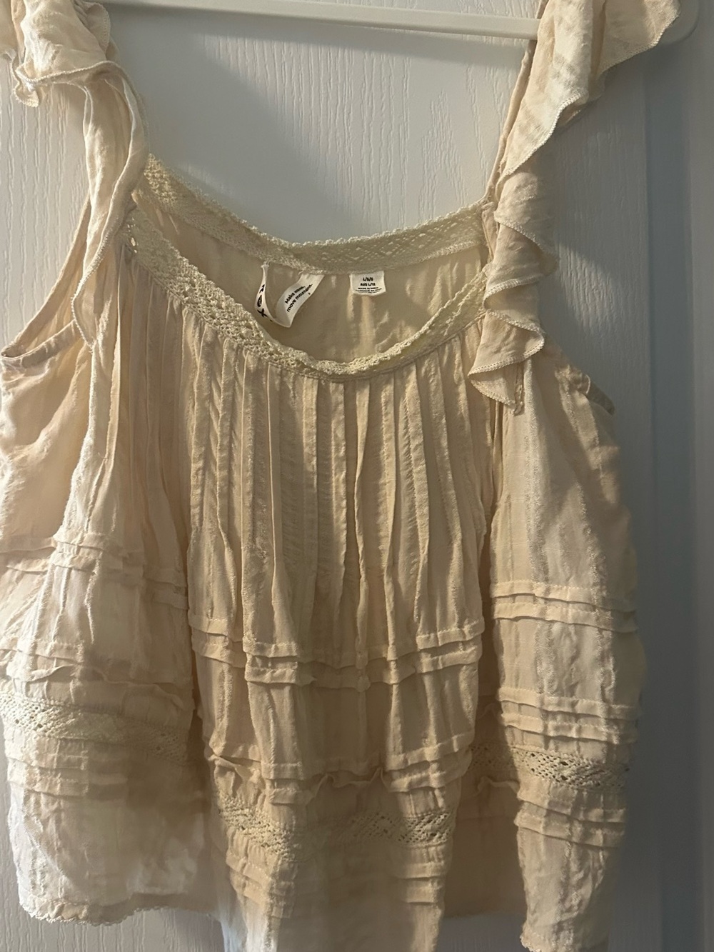 Roxy Cream Ruffle Boho Camisole